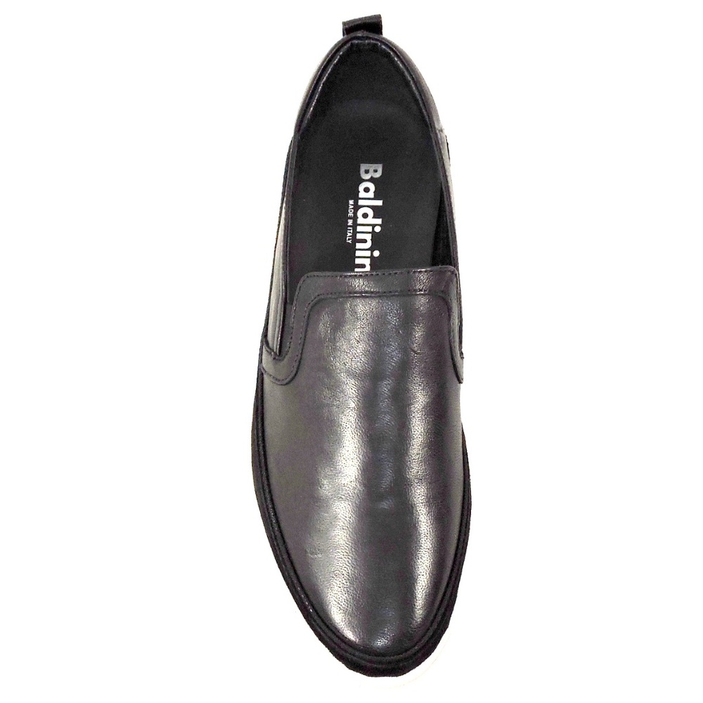 BALDININI 🇮🇹 MEN'S BLACK LEATHER & SUEDE COMFORT SUMMER LOAFERS - Picture 6 of 8